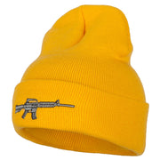 CAR-15 Rifle Embroidered Long Knitted Beanie