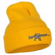 CAR-15 Rifle Embroidered Long Knitted Beanie