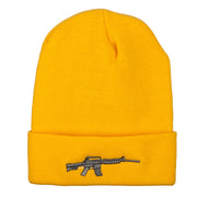 CAR-15 Rifle Embroidered Long Knitted Beanie