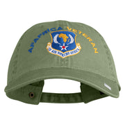 US Air Forces Africa Veteran Embroidered Washed Solid Pigment Dyed Cotton Twill Brass Buckle Cap - Olive OSFM