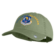 US Air Forces Africa Veteran Embroidered Washed Solid Pigment Dyed Cotton Twill Brass Buckle Cap - Olive OSFM