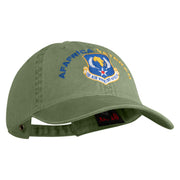 US Air Forces Africa Veteran Embroidered Washed Solid Pigment Dyed Cotton Twill Brass Buckle Cap - Olive OSFM