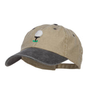 Golf Ball Tee Embroidered Washed Cap