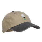 Golf Ball Tee Embroidered Washed Cap