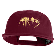 Metropolis 1927 Title Embroidered Unconstructed High Profile Cotton Flat Bill Cap - Wine OSFM