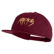 Metropolis 1927 Title Embroidered Unconstructed High Profile Cotton Flat Bill Cap - Wine OSFM