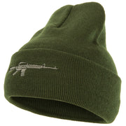 CAR-15 Rifle Embroidered Long Knitted Beanie