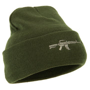 CAR-15 Rifle Embroidered Long Knitted Beanie