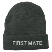 First Mate Embroidered Long Beanie