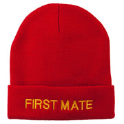 First Mate Embroidered Long Beanie