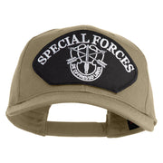 Special Forces Patched Solid Cotton Twill Pro Style Cap - Khaki OSFM