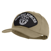 Special Forces Patched Solid Cotton Twill Pro Style Cap - Khaki OSFM