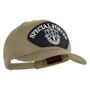 Special Forces Patched Solid Cotton Twill Pro Style Cap - Khaki OSFM