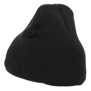 Famous Embroidered Design 8 Inch Knitted Short Beanie