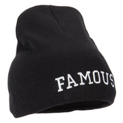 Famous Embroidered Design 8 Inch Knitted Short Beanie