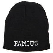 Famous Embroidered Design 8 Inch Knitted Short Beanie