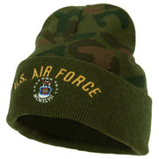 US Air Force Logo Military Embroidered Camo Long Beanie