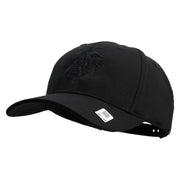 US Marine Corps Seal Embroidered 6 Panel Structured Cotton Twill Cap Made in USA - Black OSFM