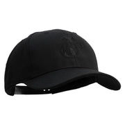 US Marine Corps Seal Embroidered 6 Panel Structured Cotton Twill Cap Made in USA - Black OSFM