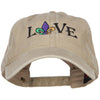 Mardi Gras Love with Fleur de Lis Embroidered Washed Cotton Cap