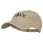 Mardi Gras Love with Fleur de Lis Embroidered Washed Cotton Cap