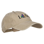 Mardi Gras Love with Fleur de Lis Embroidered Washed Cotton Cap