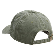 Cartoon Shark Logo Embroidered Cotton Twill Premium Pigment Dyed Cap - Olive OSFM