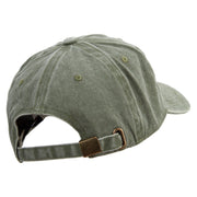 Cartoon Shark Logo Embroidered Cotton Twill Premium Pigment Dyed Cap - Olive OSFM