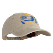 US Air Force Retired Flag Embroidered Solid Cotton Twill Low Profile Strap Cap - Khaki OSFM