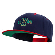 Washington 1889 Logo Embroidered Wool Blend 2 Tone Classic Snapback - Navy-Red OSFM