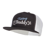 Fishing Buddy Embroidered Snapback Mesh Cap