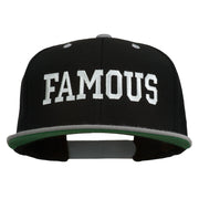 Famous Embroidered Two Tone Snapback Cap