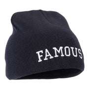 Famous Embroidered Design 8 Inch Knitted Short Beanie