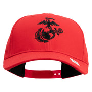 US Marine Corps Seal Embroidered 6 Panel Structured Cotton Twill Cap Made in USA