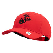 US Marine Corps Seal Embroidered 6 Panel Structured Cotton Twill Cap Made in USA