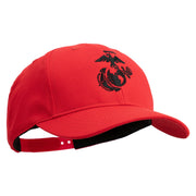 US Marine Corps Seal Embroidered 6 Panel Structured Cotton Twill Cap Made in USA