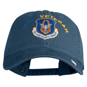 Air Force Reserve Command Veteran Embroidered Washed Solid Pigment Dyed Cotton Twill Brass Buckle Cap