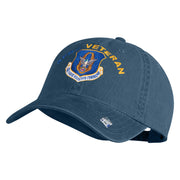 Air Force Reserve Command Veteran Embroidered Washed Solid Pigment Dyed Cotton Twill Brass Buckle Cap