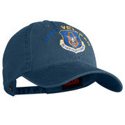 Air Force Reserve Command Veteran Embroidered Washed Solid Pigment Dyed Cotton Twill Brass Buckle Cap