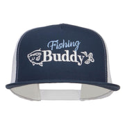 Fishing Buddy Embroidered Snapback Mesh Cap