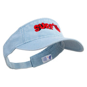 Surf Up Logo Embroidered Washed Pigment Dyed Cotton Twill Visor - Aqua OSFM