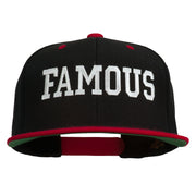 Famous Embroidered Two Tone Snapback Cap