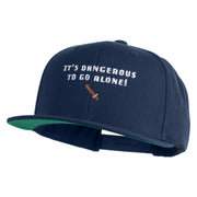 It’s Dangerous to Go Alone Embroidered Wool Blend Cap - Navy OSFM