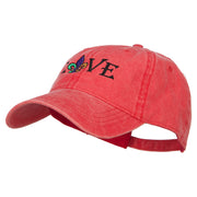 Mardi Gras Love with Fleur de Lis Embroidered Washed Cotton Cap