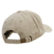 Cartoon Shark Logo Embroidered Cotton Twill Premium Pigment Dyed Cap - Khaki OSFM