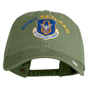 Air Force Reserve Command Veteran Embroidered Washed Solid Pigment Dyed Cotton Twill Brass Buckle Cap