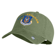 Air Force Reserve Command Veteran Embroidered Washed Solid Pigment Dyed Cotton Twill Brass Buckle Cap