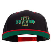 Washington 1889 Logo Embroidered Wool Blend 2 Tone Classic Snapback - Black-Red OSFM