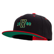 Washington 1889 Logo Embroidered Wool Blend 2 Tone Classic Snapback - Black-Red OSFM