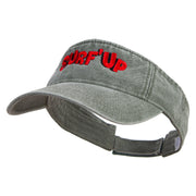 Surf Up Logo Embroidered Washed Pigment Dyed Cotton Twill Visor - Olive OSFM